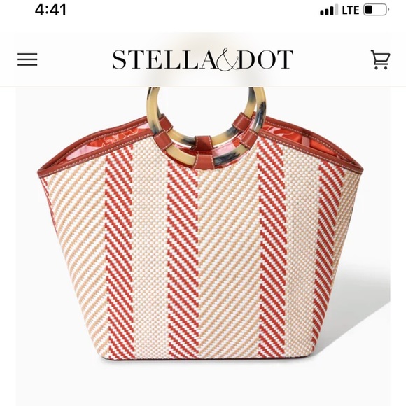 Stella & Dot Mixed Media Woven Tote - Picture 2 of 5